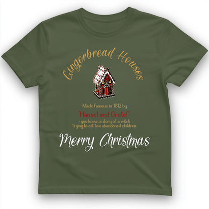 Gingerbread House T-Shirt Military Green / S