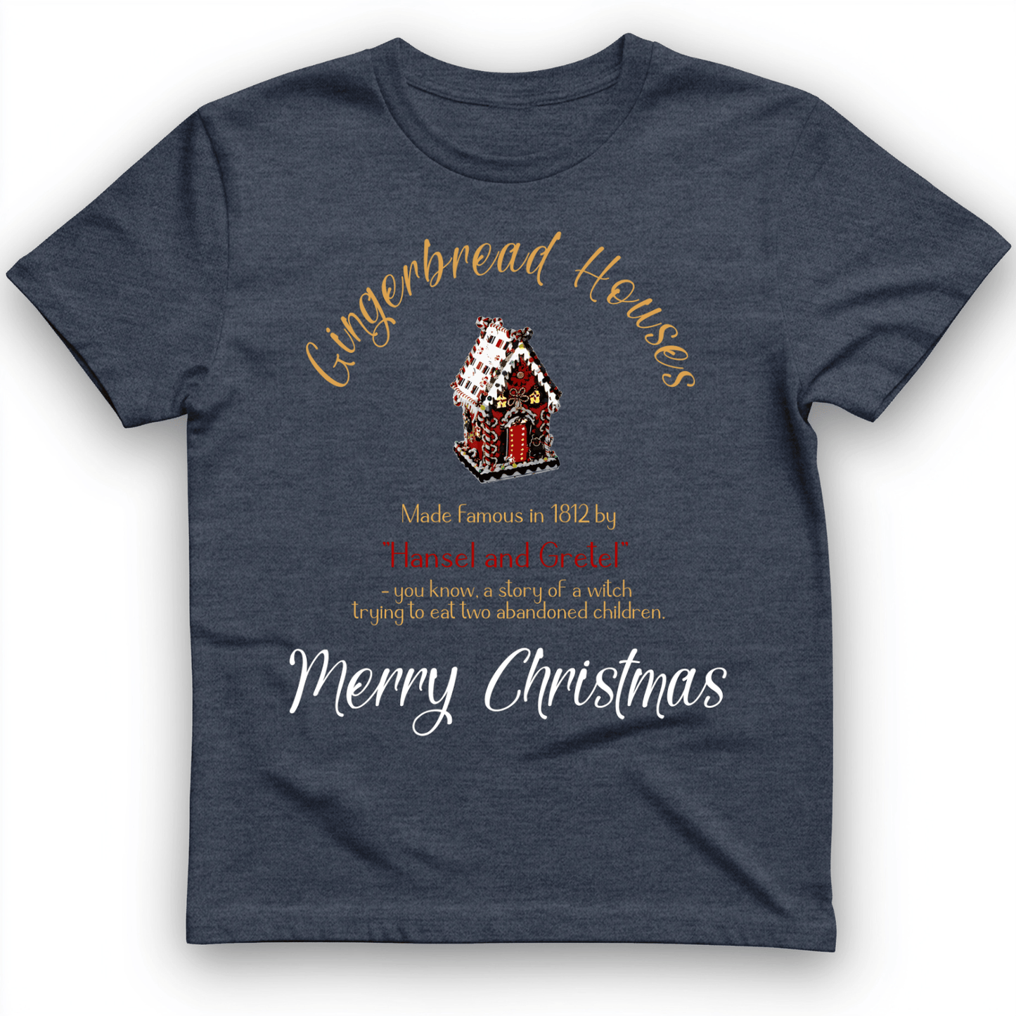 Gingerbread House T-Shirt Heather Navy / S