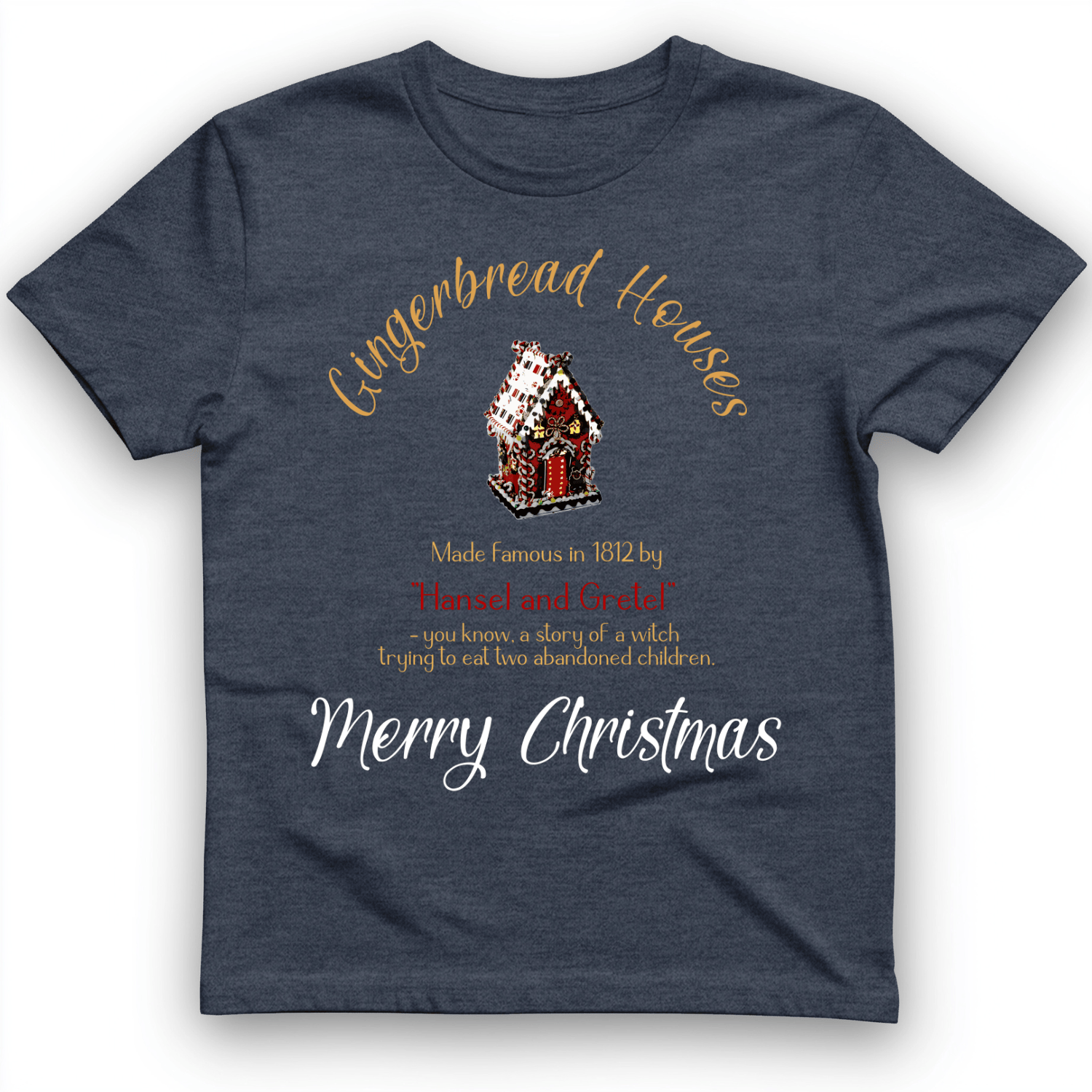 Gingerbread House T-Shirt Heather Navy / S