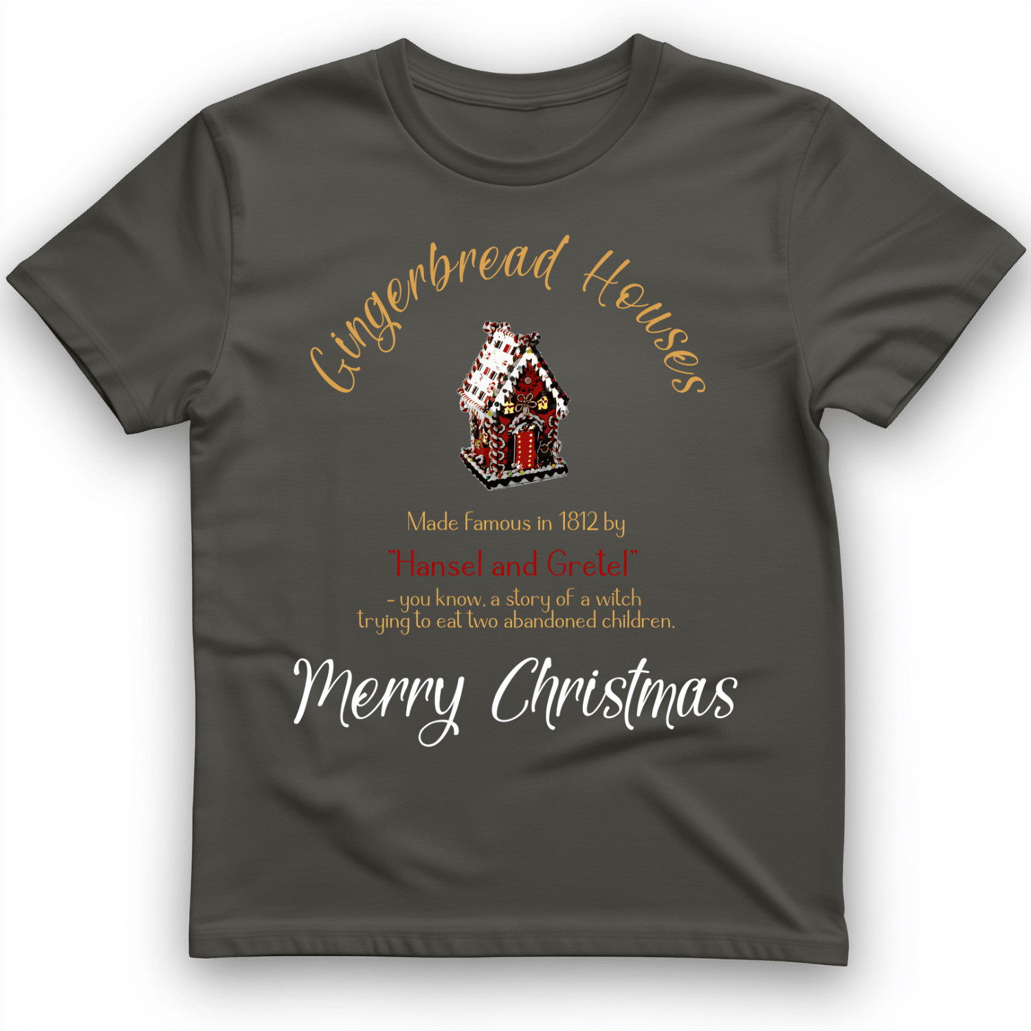 Gingerbread House T-Shirt Charcoal / S