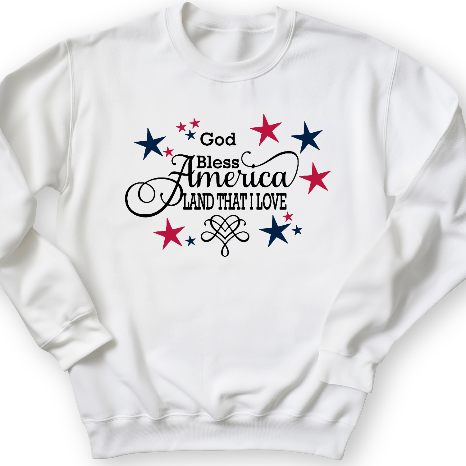 God Bless America Crewneck White / S