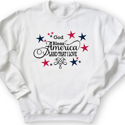 God Bless America Crewneck White / S