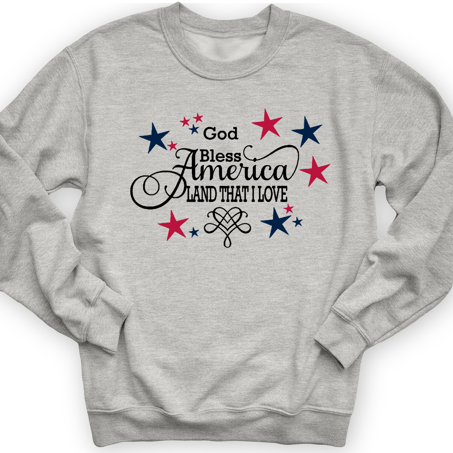 God Bless America Crewneck Sport Grey / S