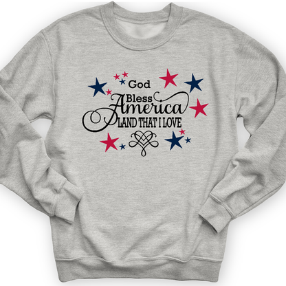 God Bless America Crewneck Sport Grey / S