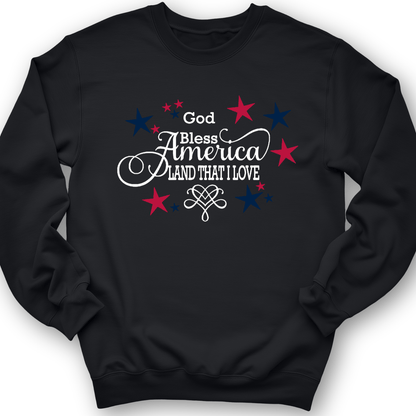 God Bless America Crewneck Black / S