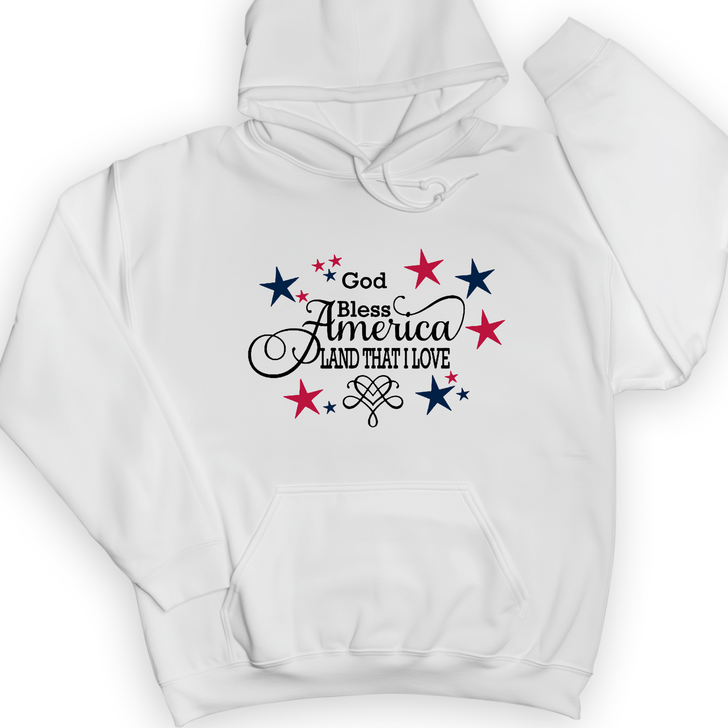 God Bless America Hoodie White / S