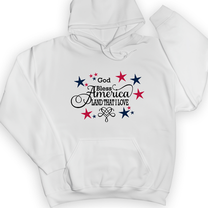 God Bless America Hoodie White / S