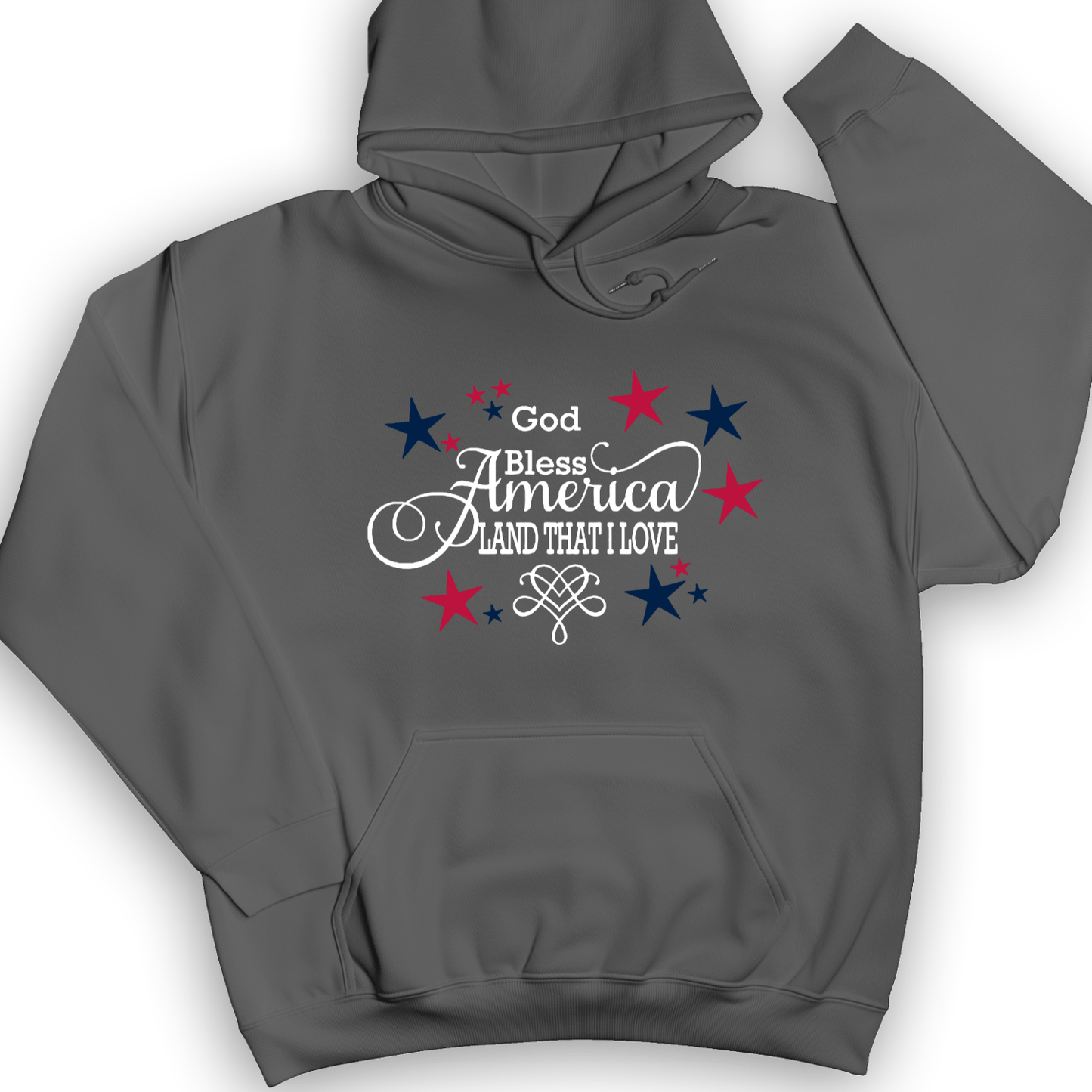 God Bless America Hoodie Charcoal / S