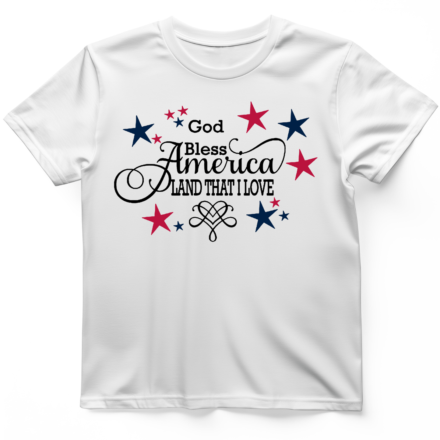 God Bless America T-Shirt White / S