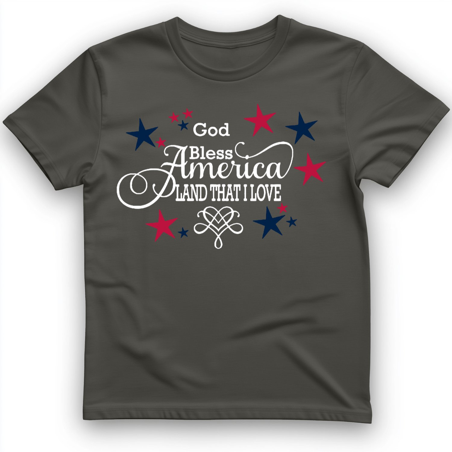 God Bless America T-Shirt Charcoal / S
