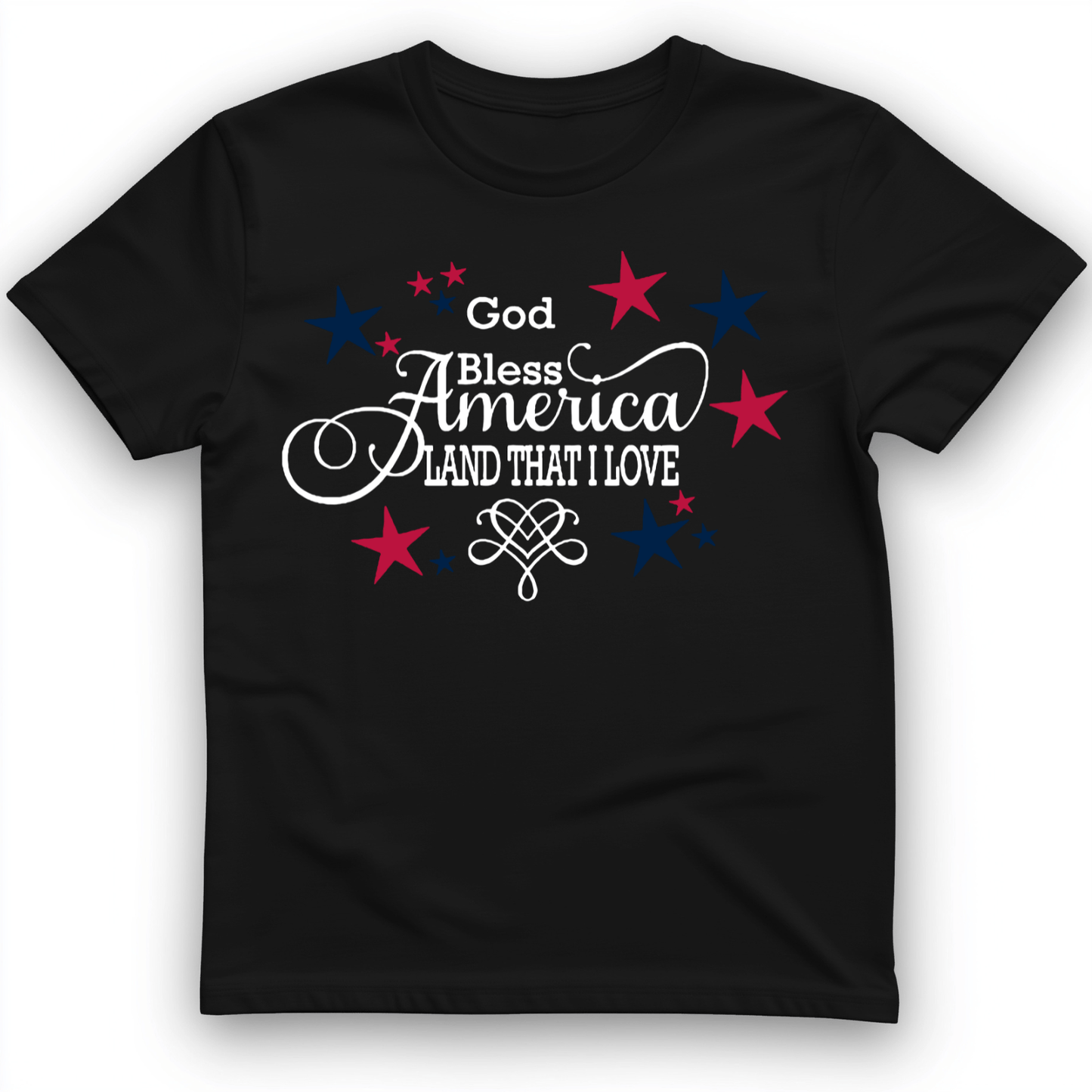 God Bless America T-Shirt Black / S