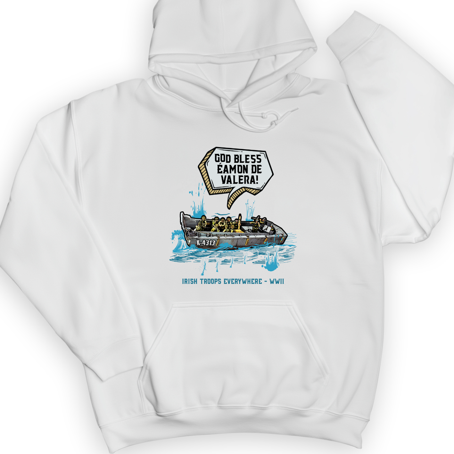 God Bless Eamon De Valera Hoodie White / S