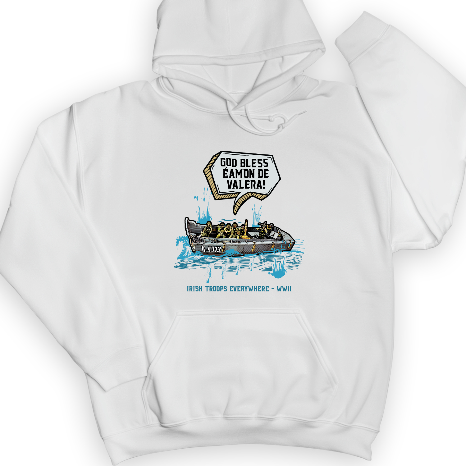 God Bless Eamon De Valera Hoodie White / S