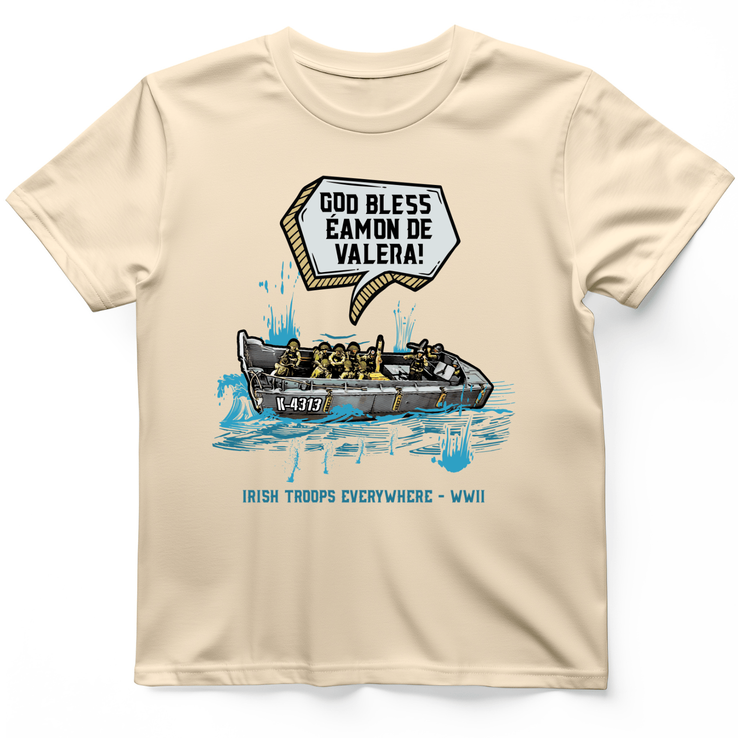 God Bless Eamon De Valera T-Shirt Natural / S