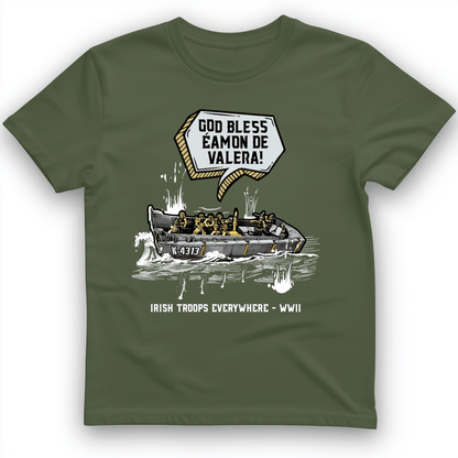 God Bless Eamon De Valera T-Shirt Military Green / S