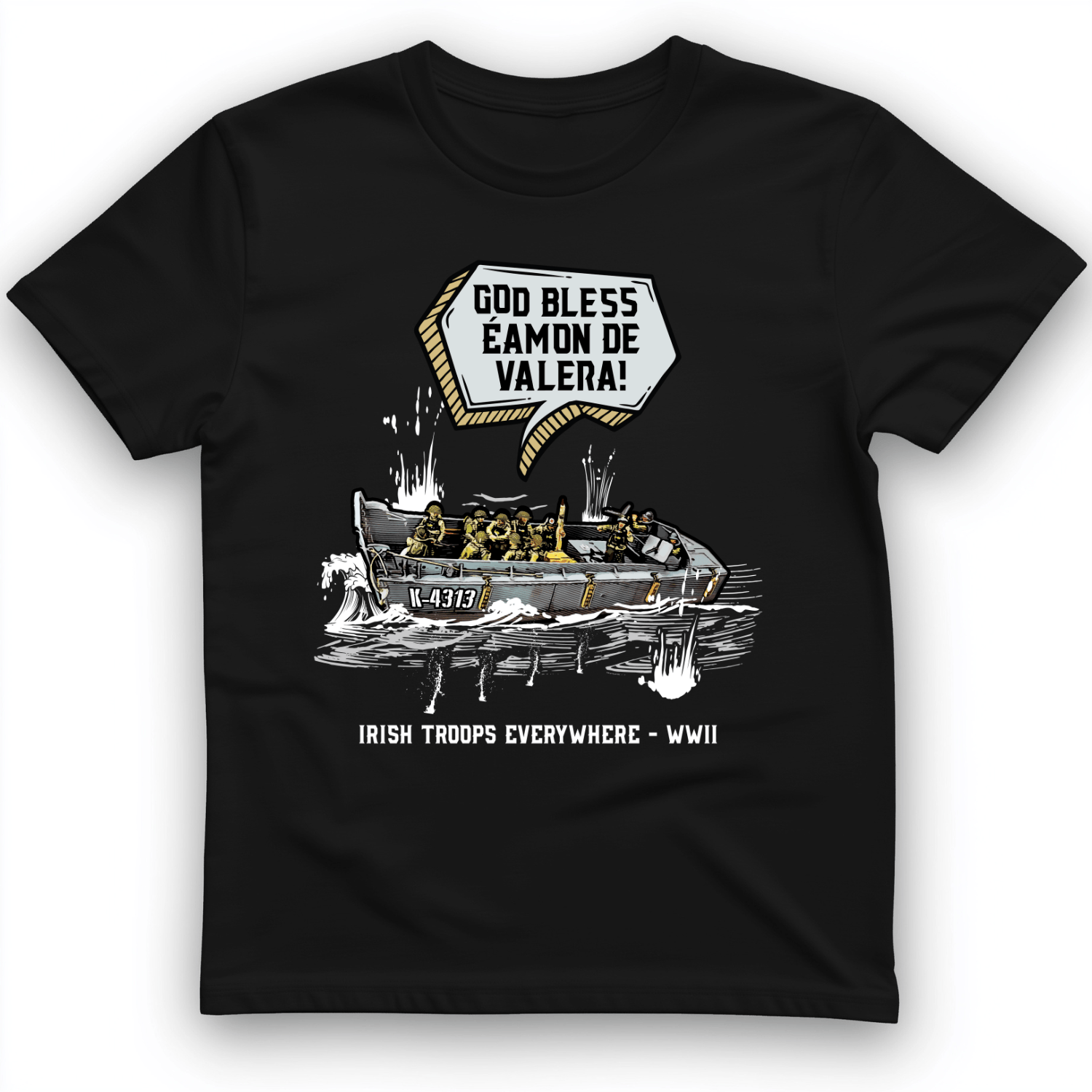 God Bless Eamon De Valera T-Shirt Black / S