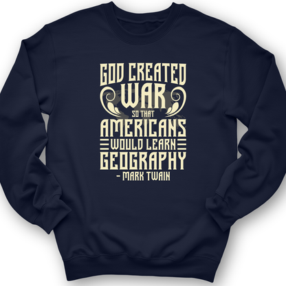 God Created War Crewneck Navy / S
