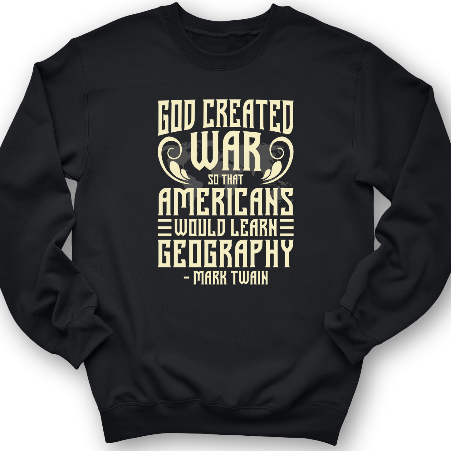 God Created War Crewneck Black / S