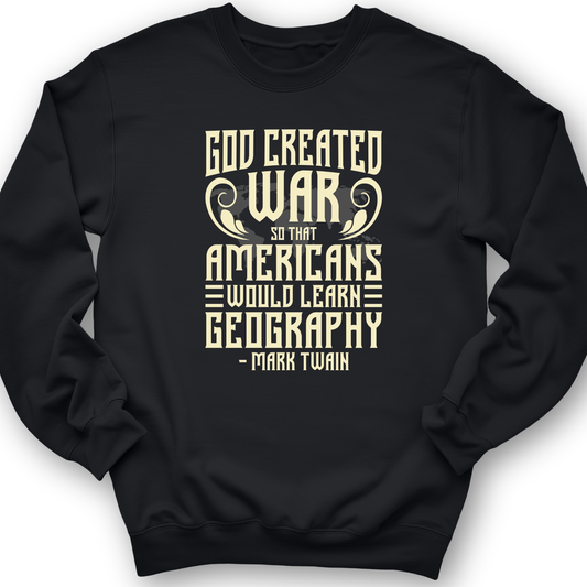 God Created War Crewneck Black / S