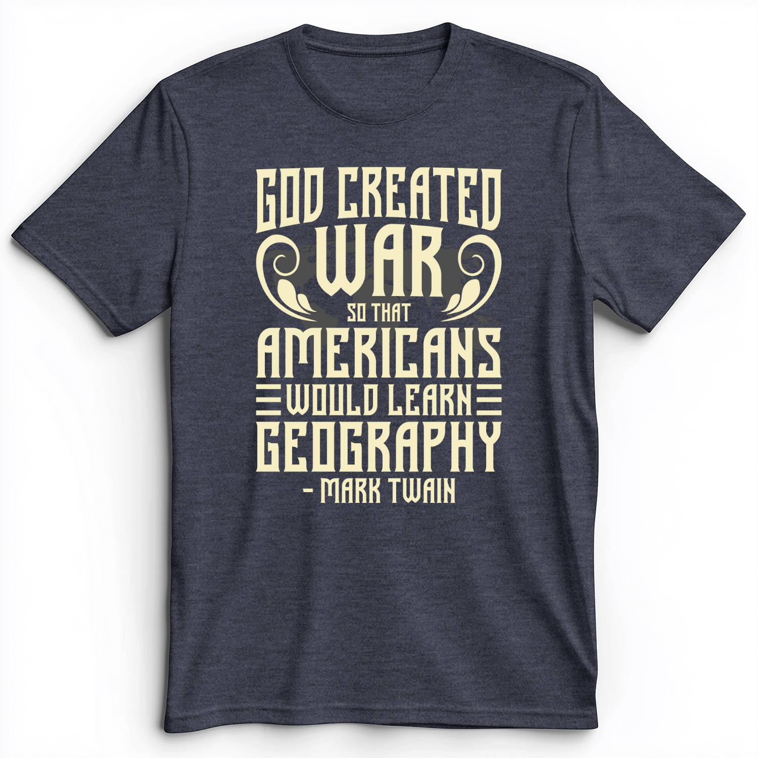 God Created War Premium Tee Heather Navy / S