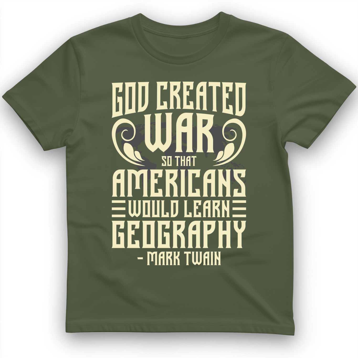 God Created War T-Shirt Military Green / S