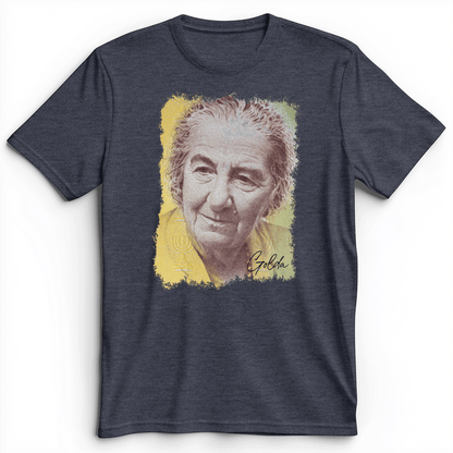 Golda Meir Premium Tee Heather Navy / S