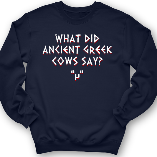 Greek Cows Crewneck Navy / S