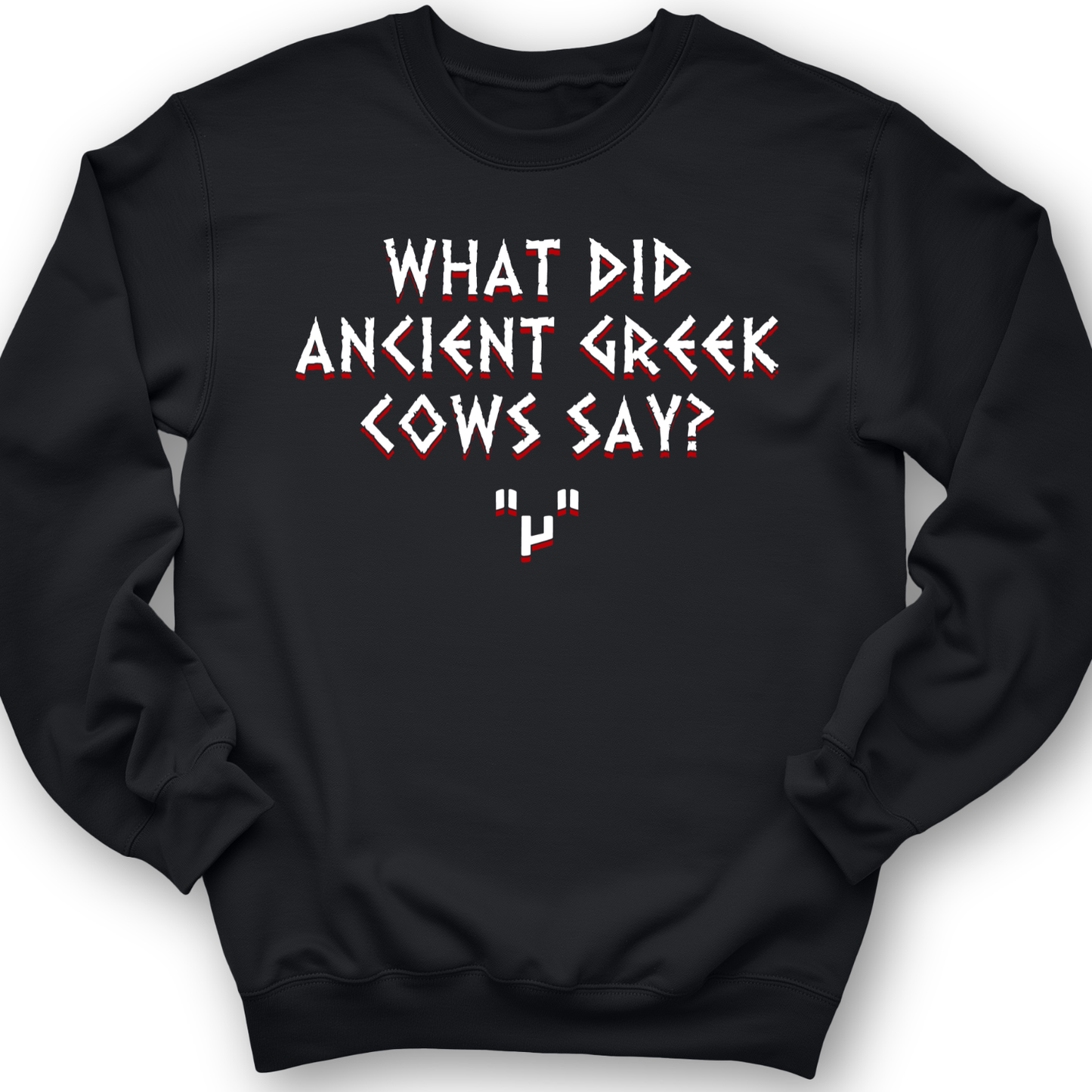 Greek Cows Crewneck Black / S