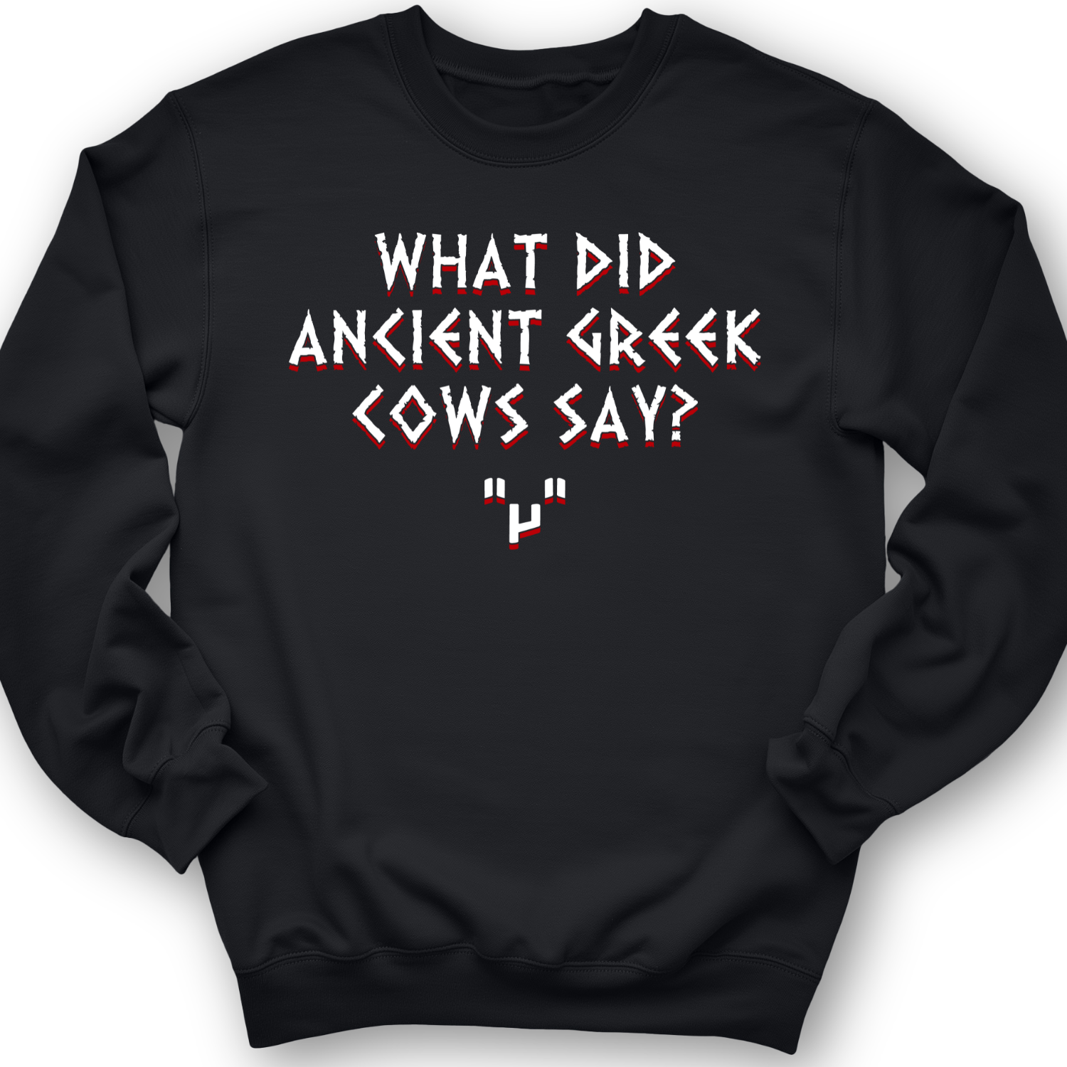 Greek Cows Crewneck Black / S
