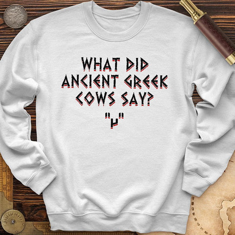 Greek Cows Crewneck White / S