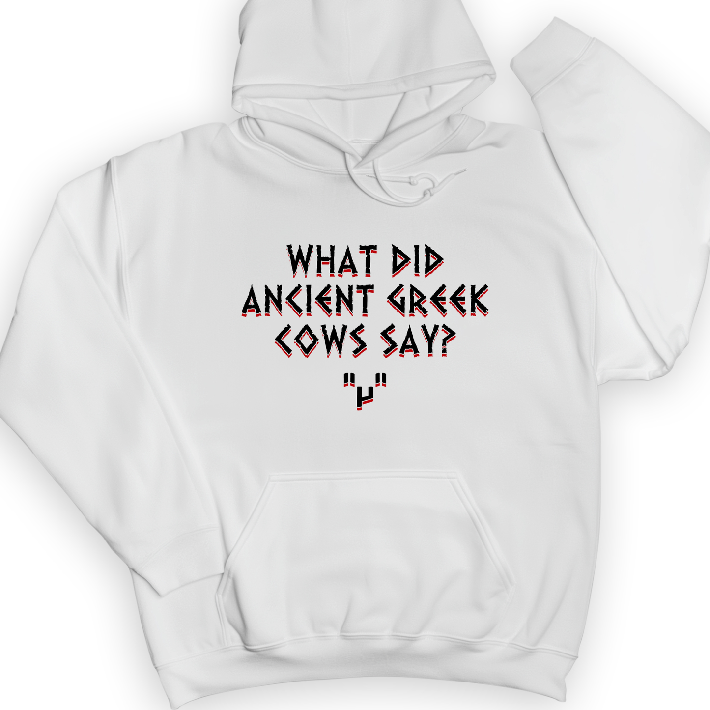 Greek Cows Hoodie White / S