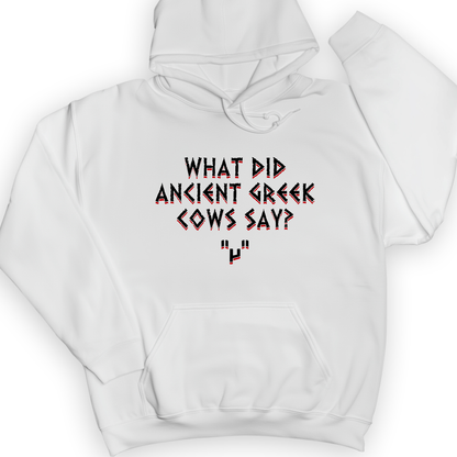 Greek Cows Hoodie White / S