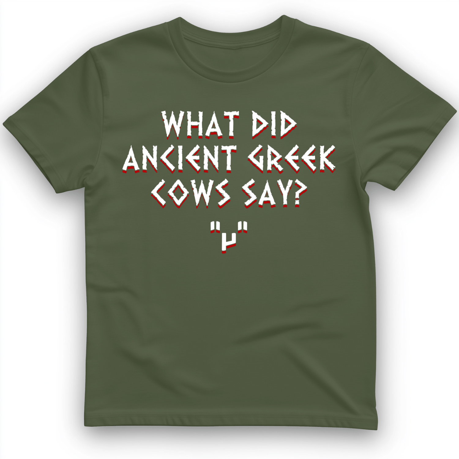 Greek Cows T-Shirt Military Green / S