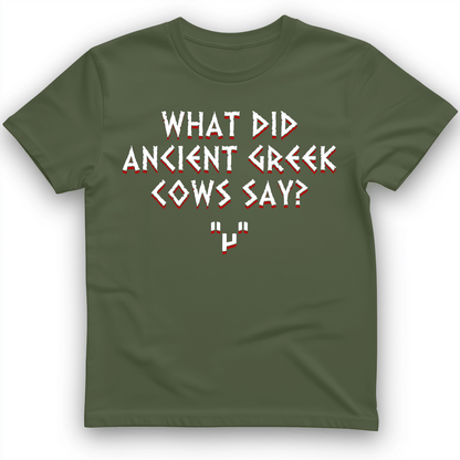 Greek Cows T-Shirt Military Green / S