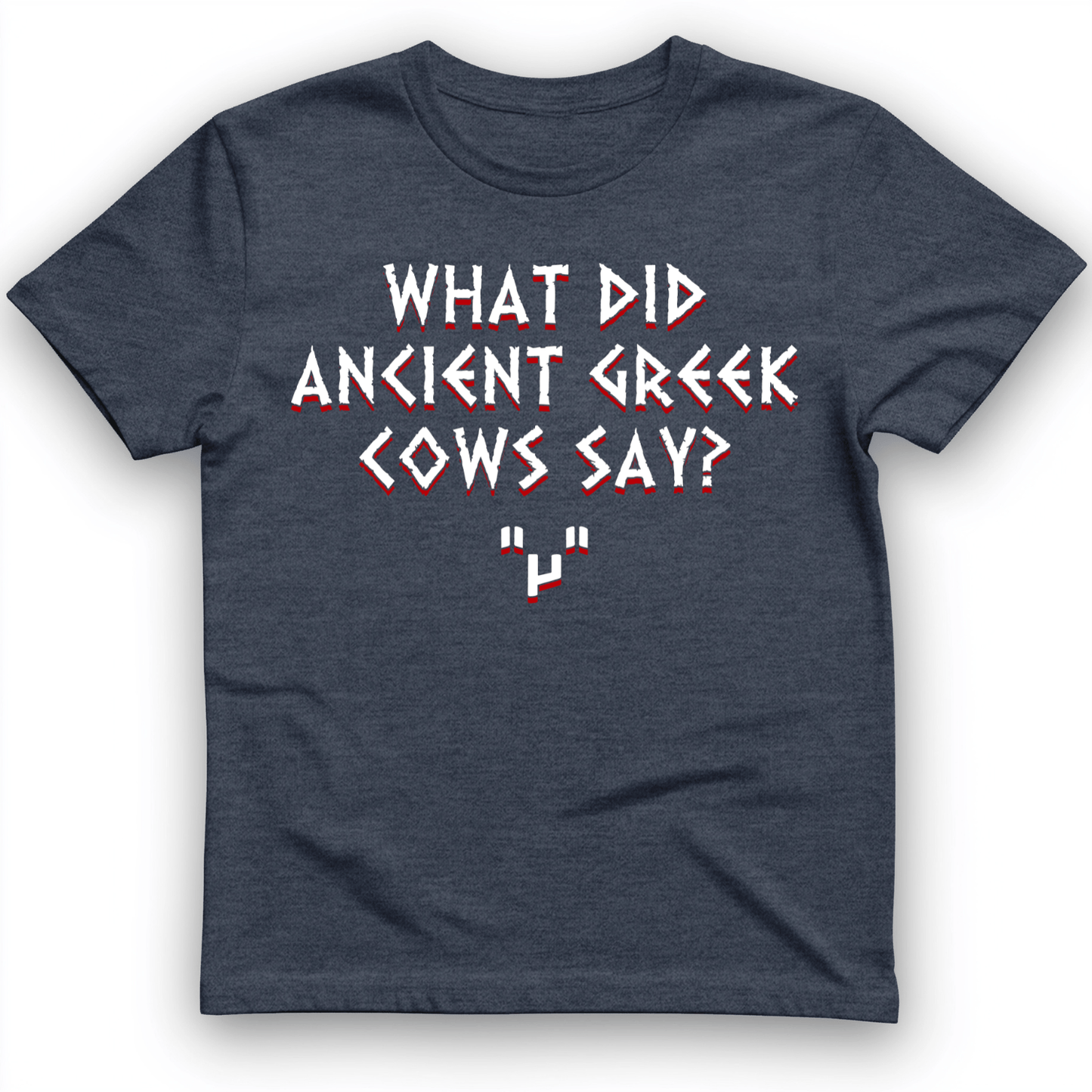 Greek Cows T-Shirt Heather Navy / S