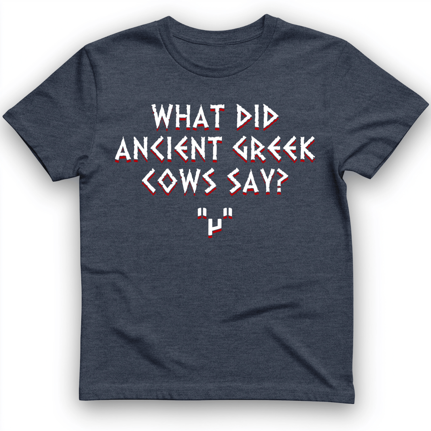 Greek Cows T-Shirt Heather Navy / S
