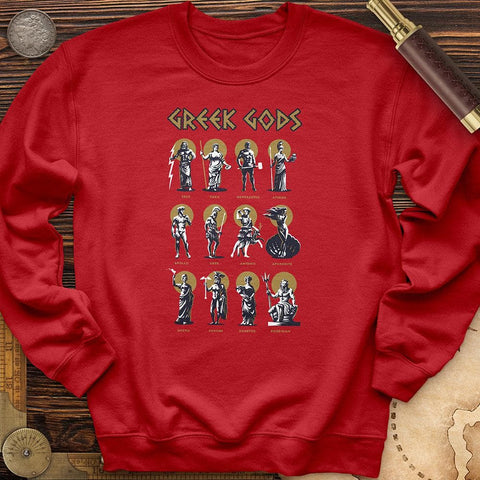 Greek Gods Crewneck Red / S