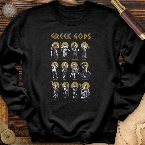 Greek Gods Crewneck Black / S