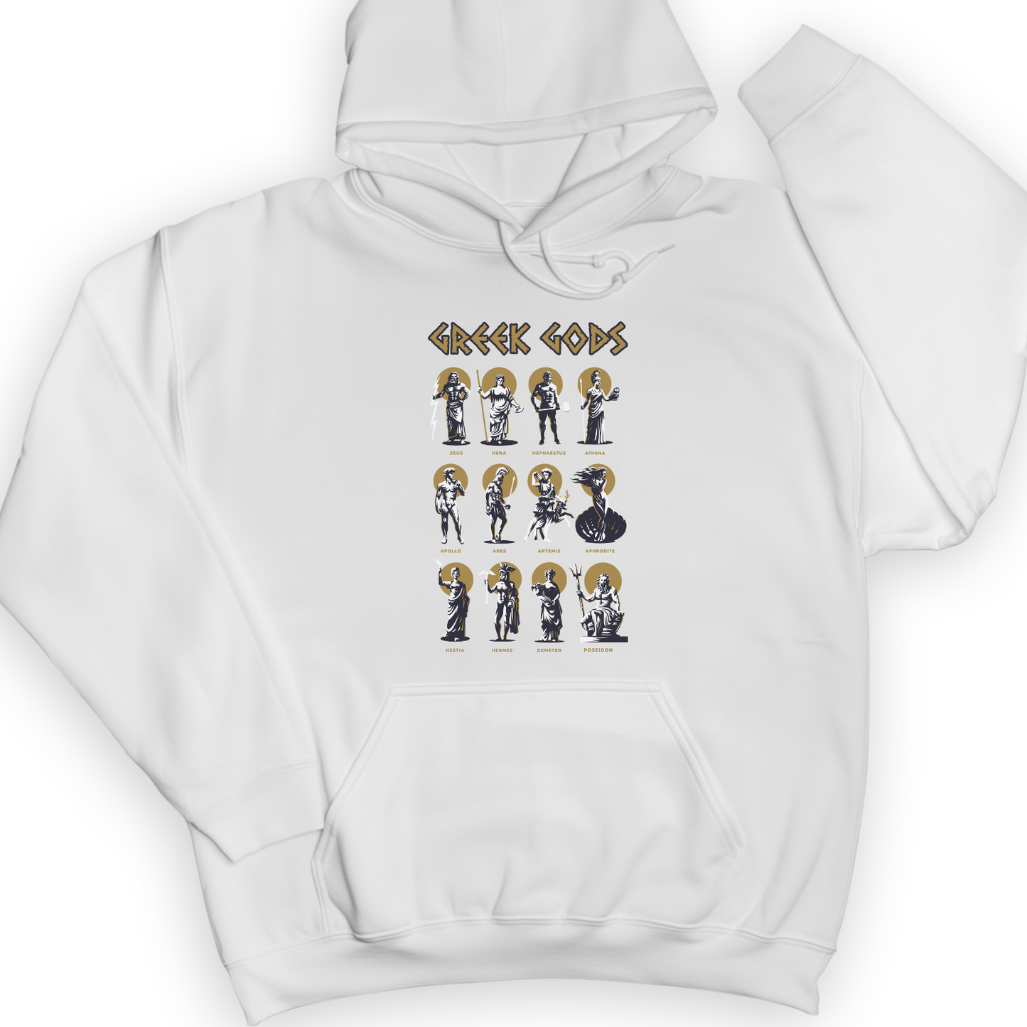Greek Gods Hoodie White / S