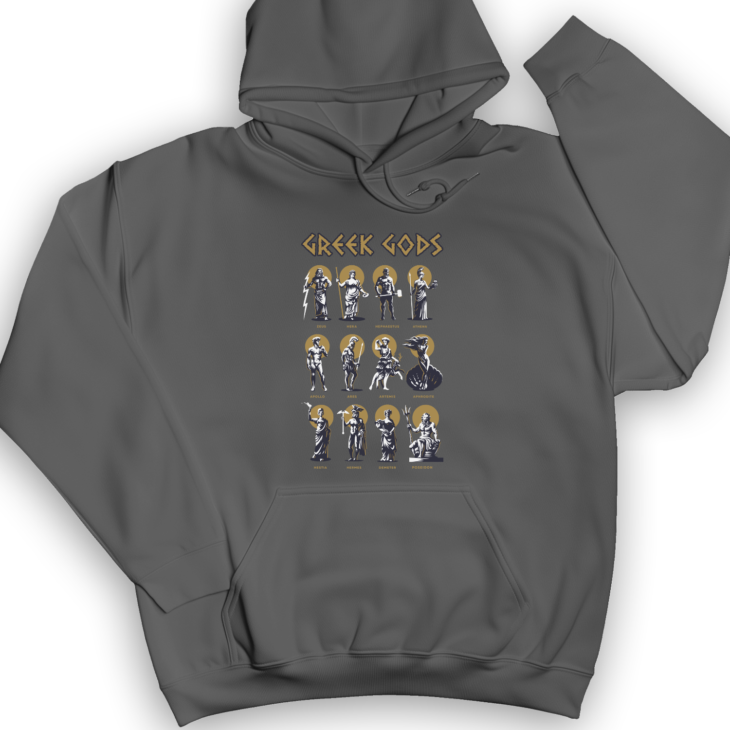 Greek Gods Hoodie Charcoal / S