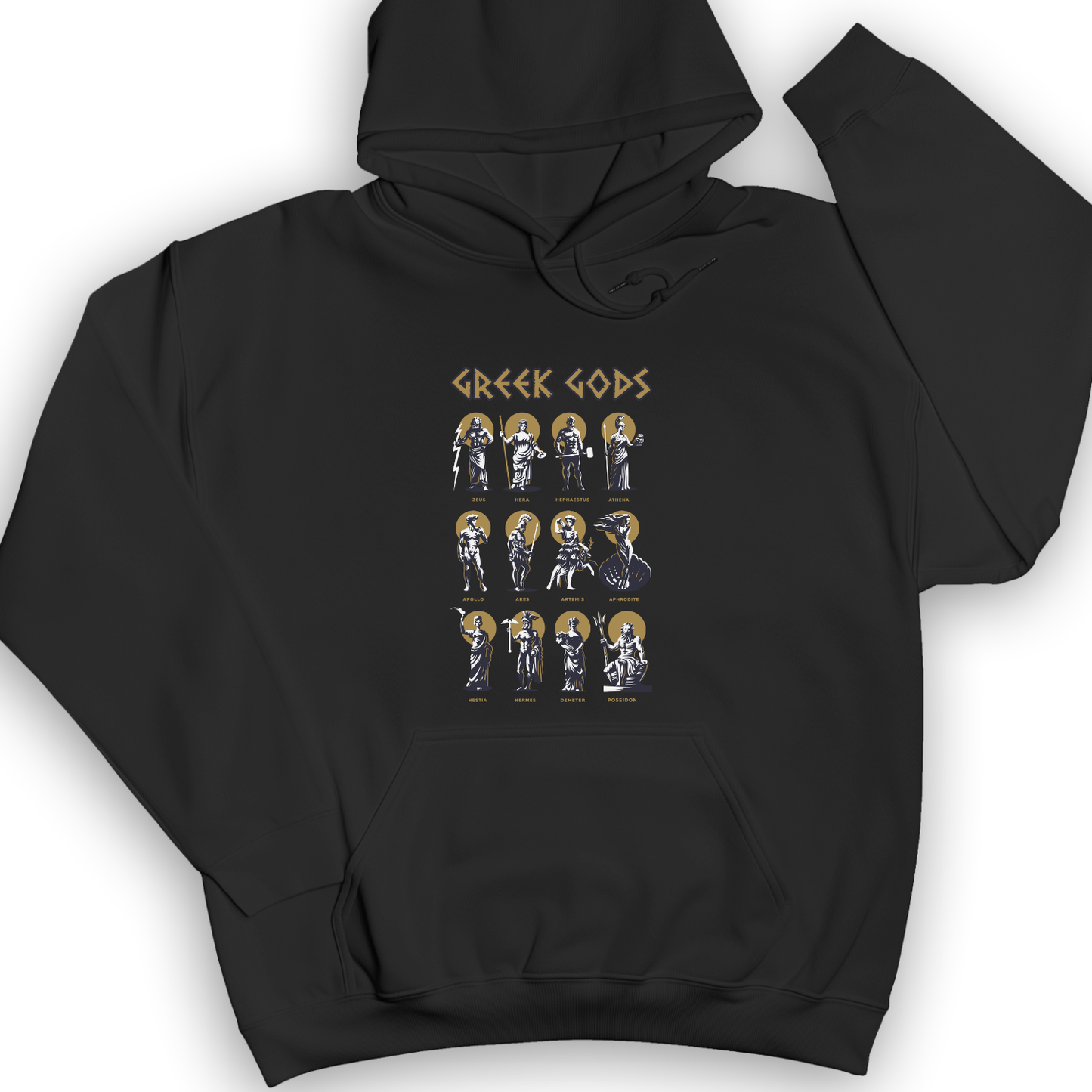 Greek Gods Hoodie Black / S