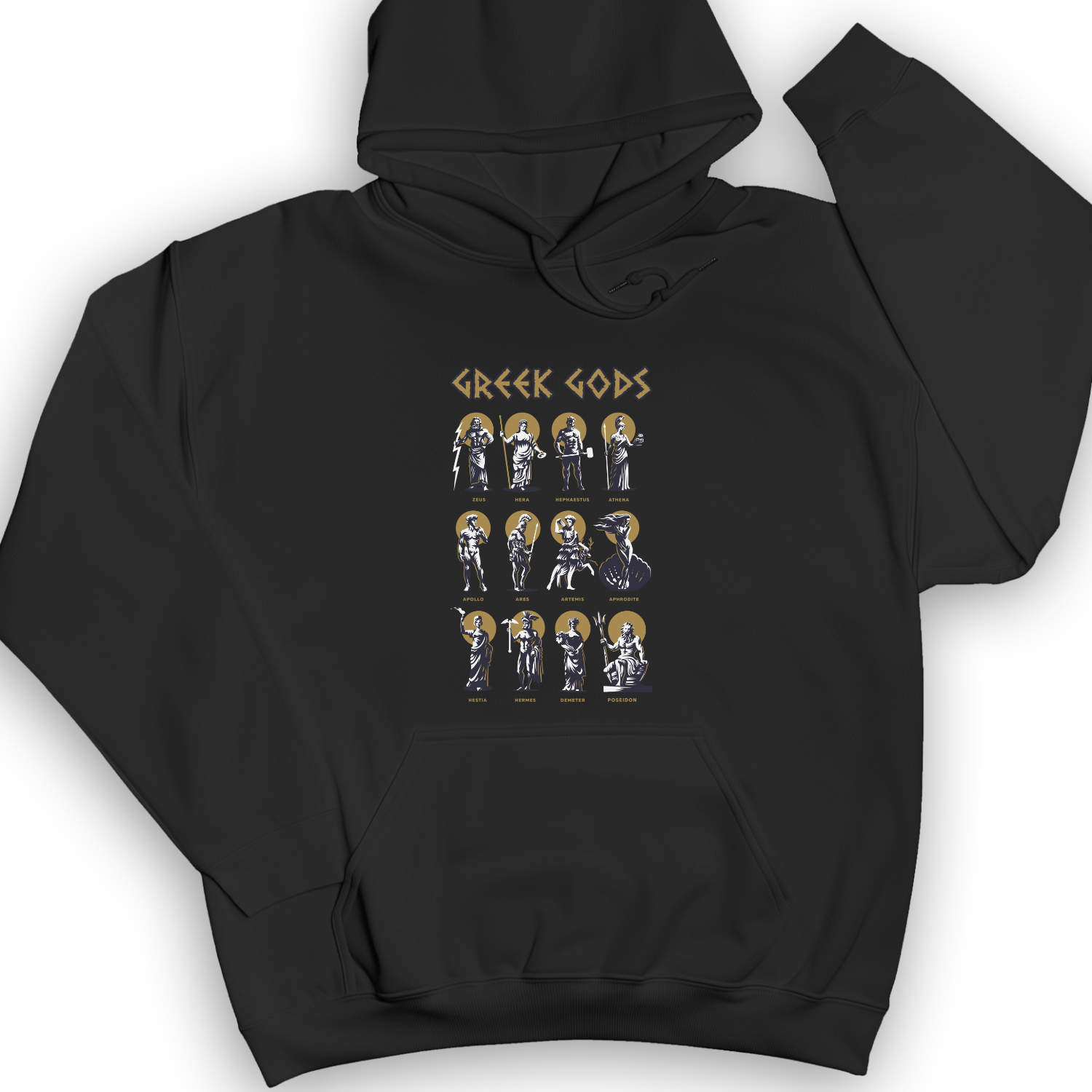Greek Gods Hoodie Black / S