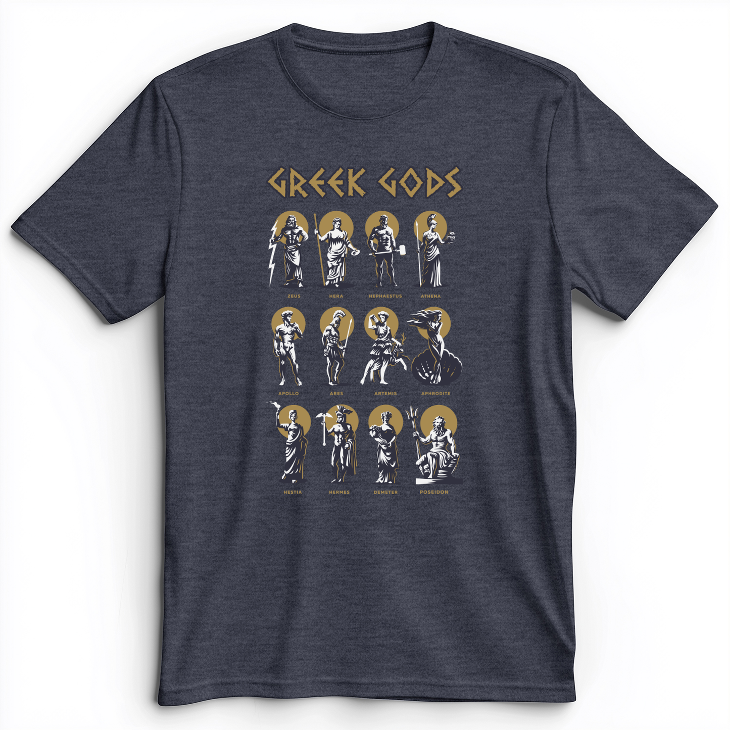 Greek Gods Premium Tee Heather Navy / S
