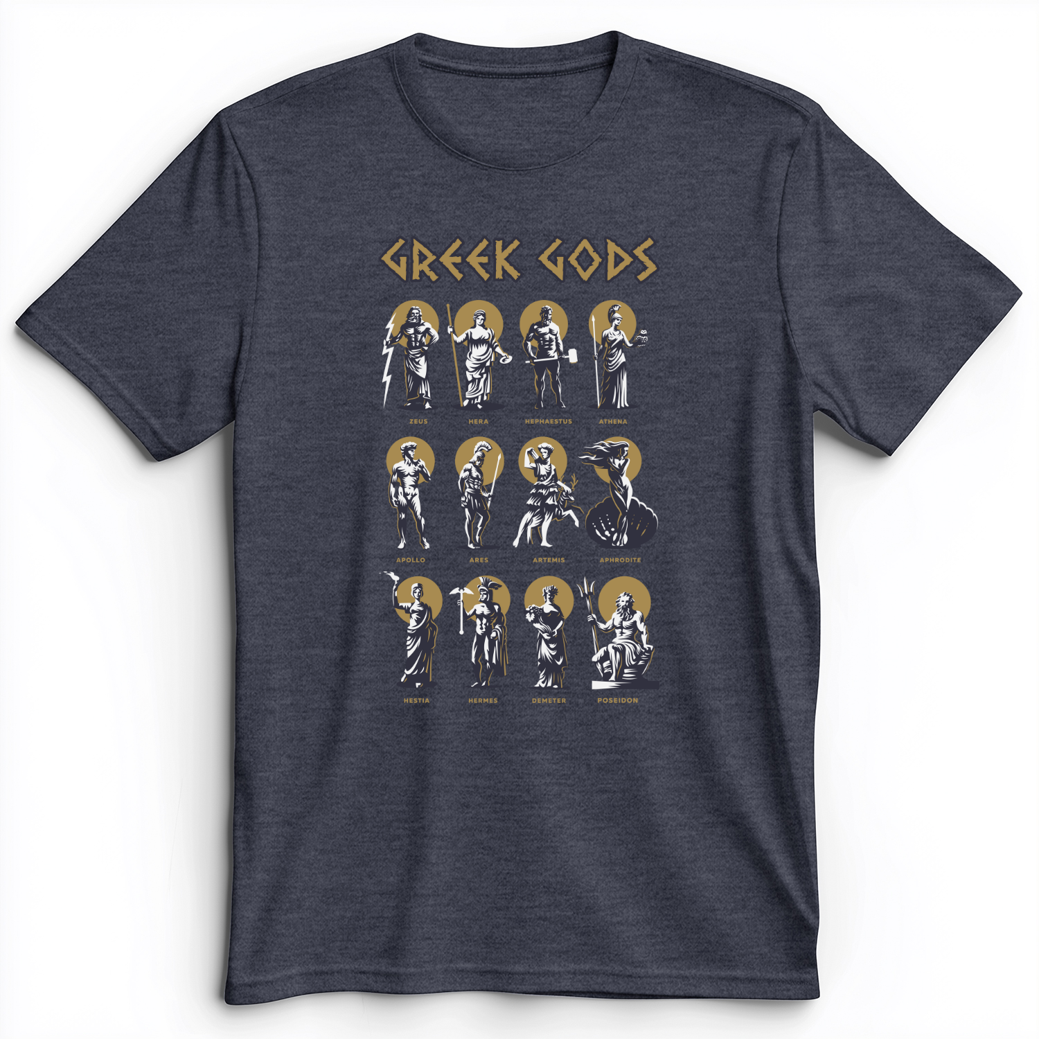 Greek Gods Premium Tee Heather Navy / S