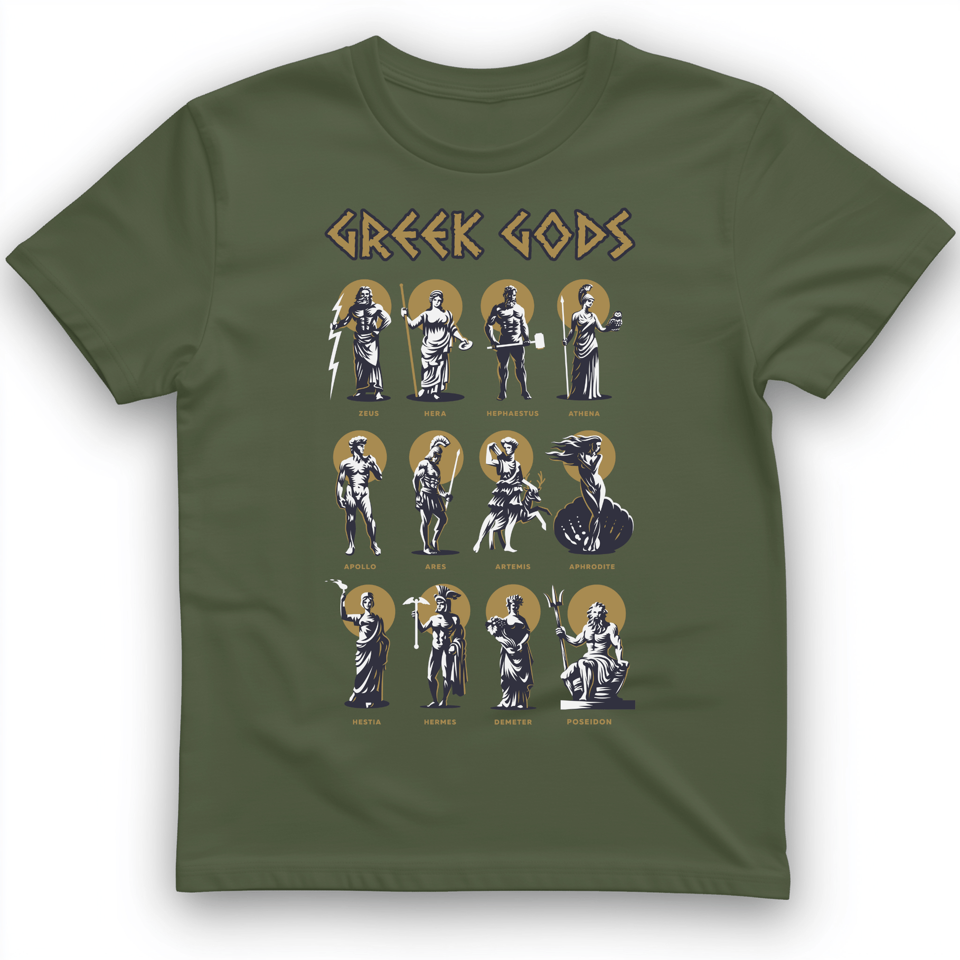 Greek Gods T-Shirt Military Green / S