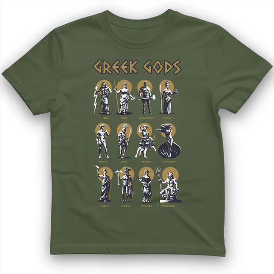 Greek Gods T-Shirt Military Green / S
