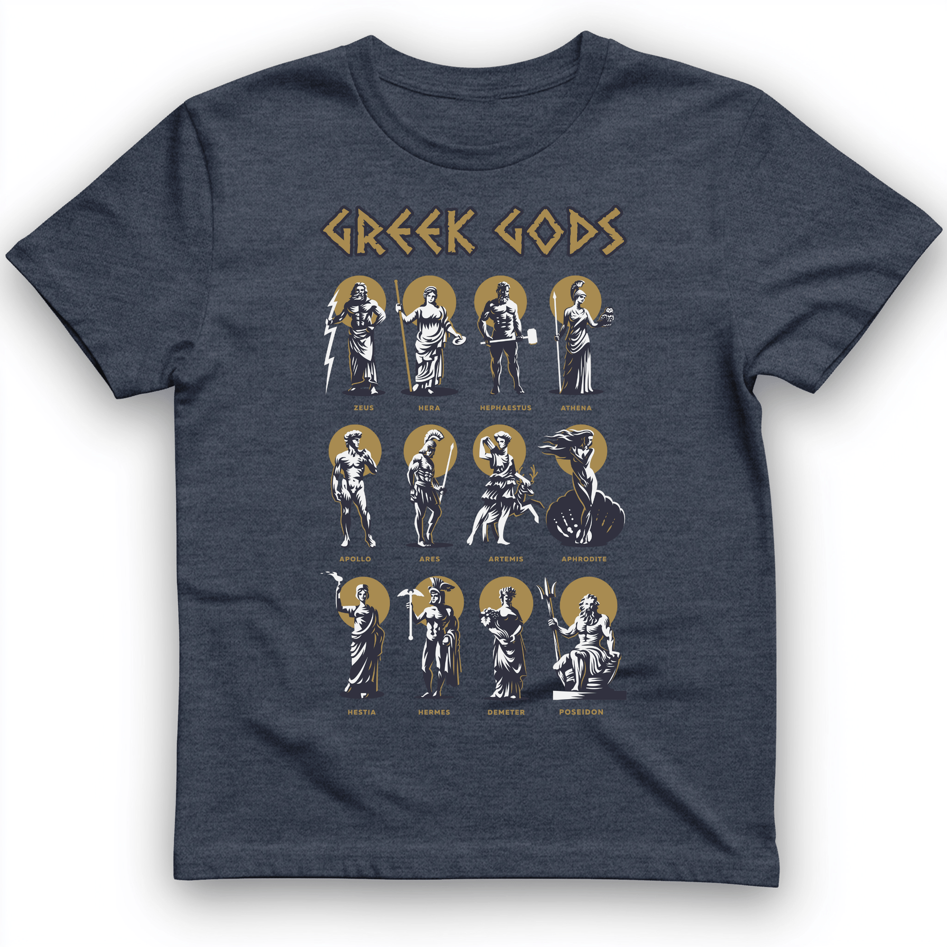 Greek Gods T-Shirt Heather Navy / S