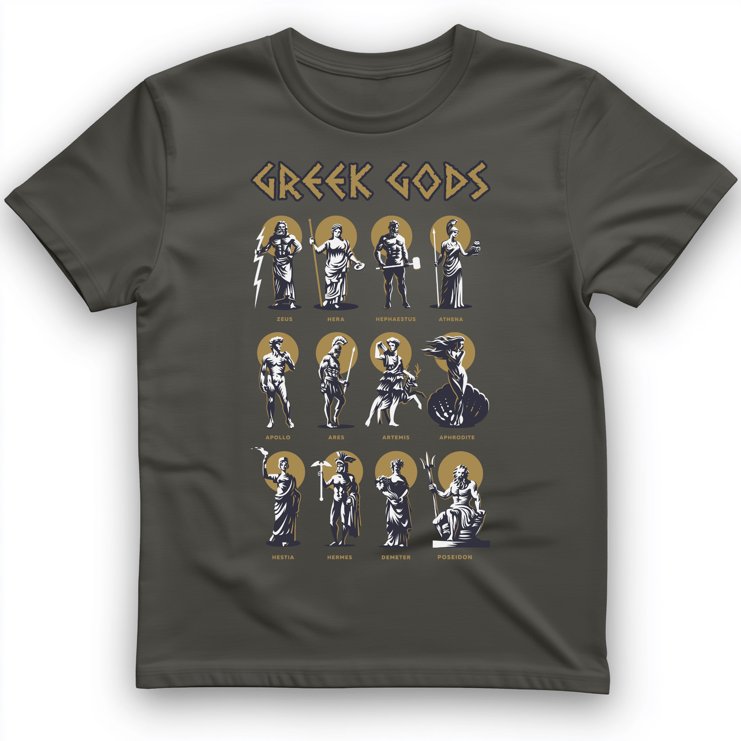 Greek Gods T-Shirt Charcoal / S