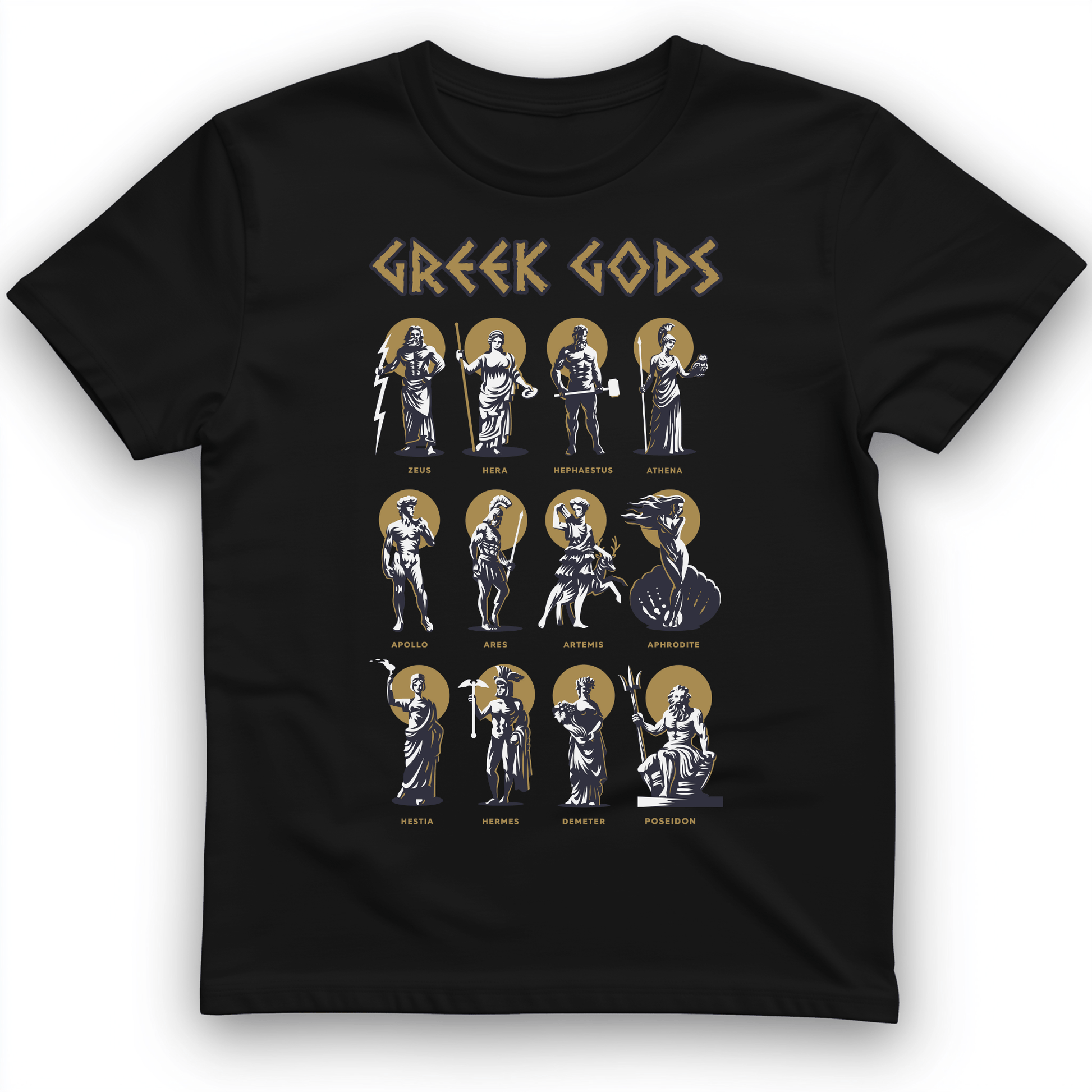 Greek Gods T-Shirt Black / S