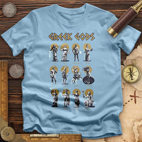 Greek Gods T-Shirt Light Blue / S